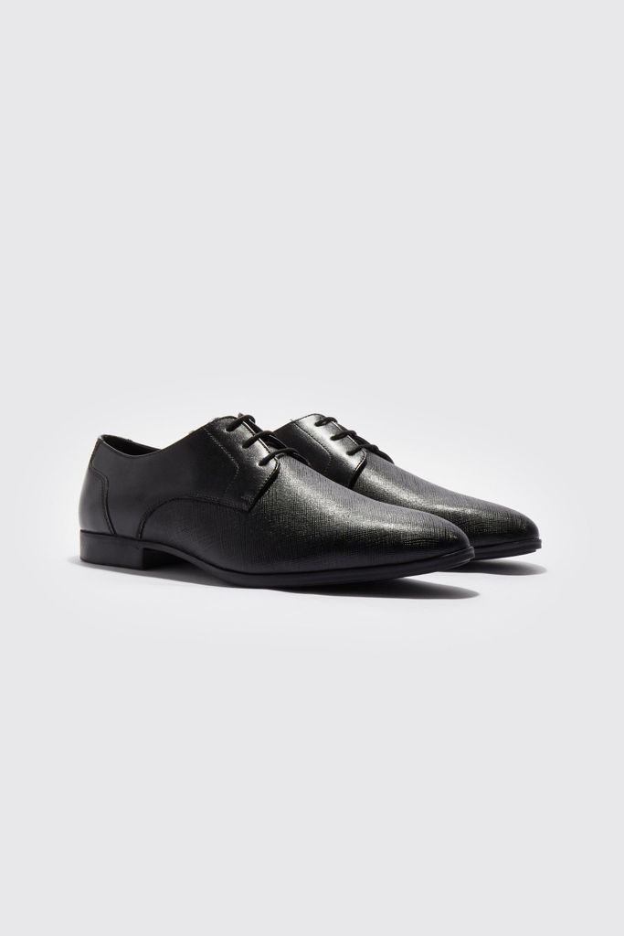 Men's Embossed Smart Shoe - Black - 8, Black