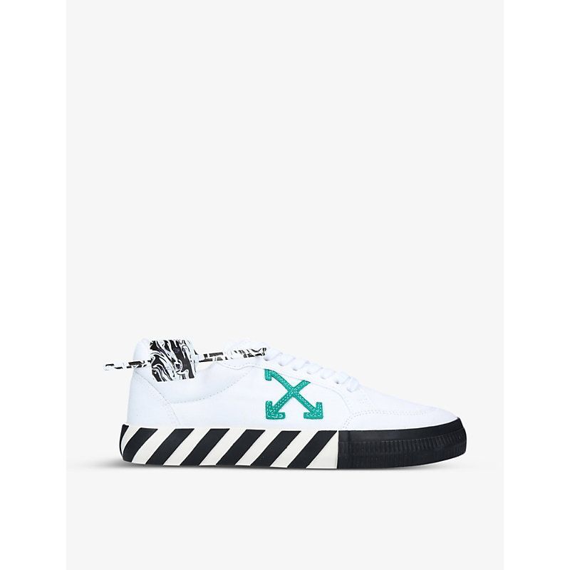 Arrow-embroidered cotton low-top trainers