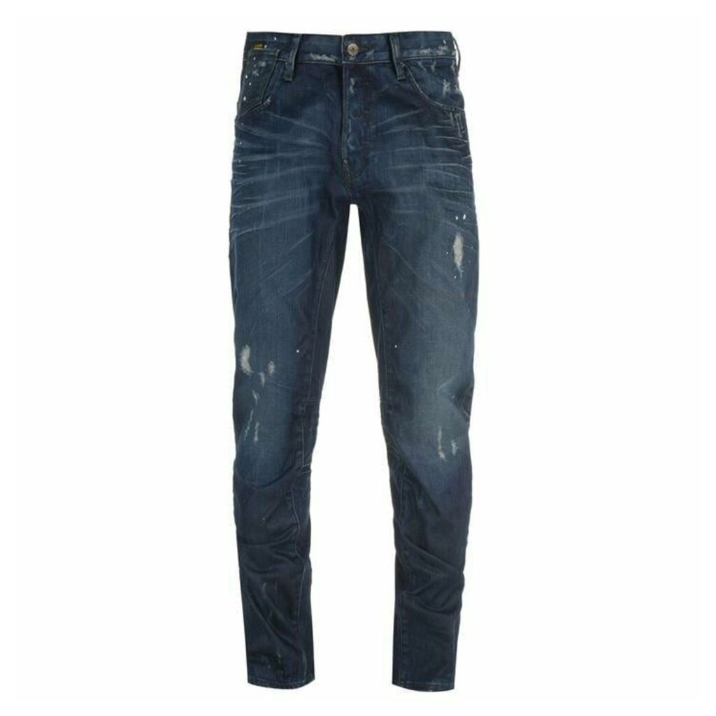 G Star Raw A Crotch Tapered Mens Jeans - dk aged destroy