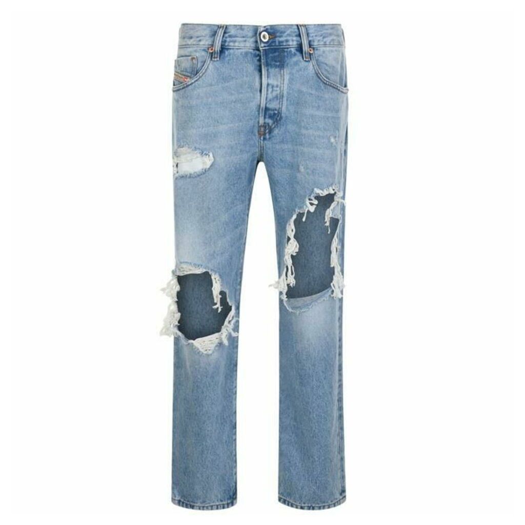 DIESEL Ripped Slim Fit Jeans - Blue Ripped