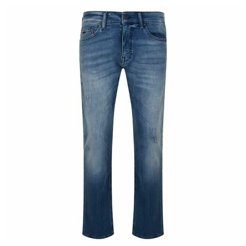 BOSS Delaware Slim Fit Distressed Jeans - Auth Premium