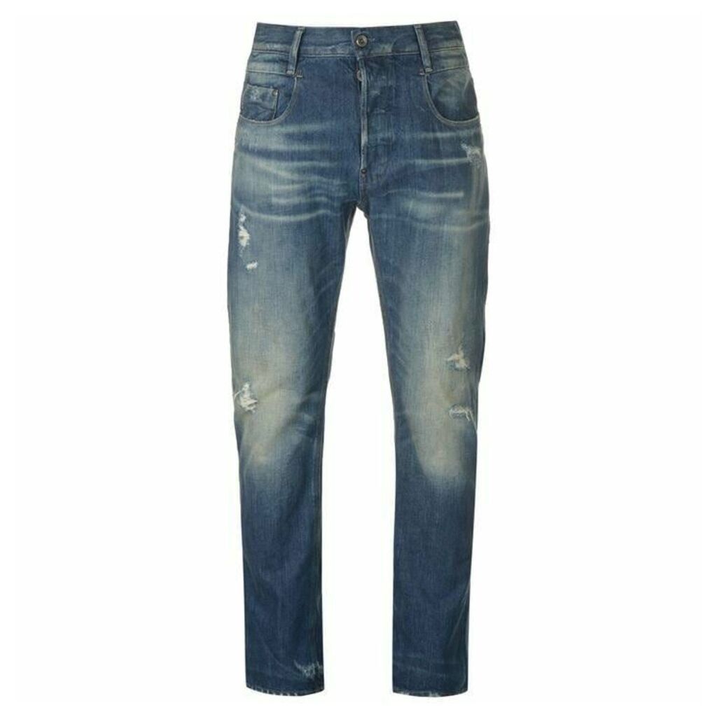50780 Tapered Jeans - med aged destry