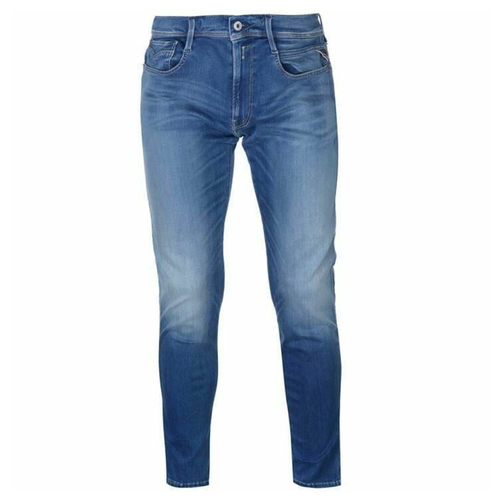 Anbass Stretch Slim Jeans Mens - Mid Blue