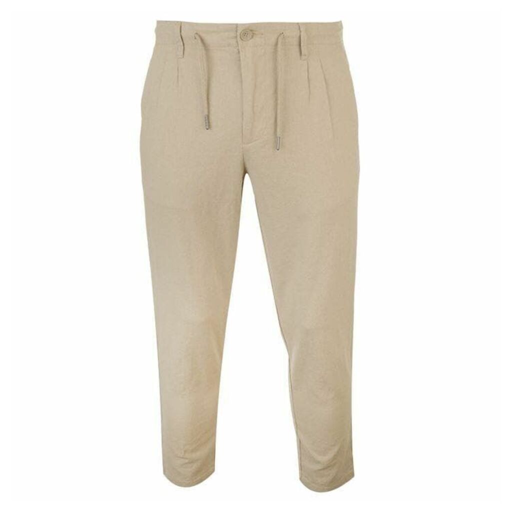 Only and Sons Stretch Linen Trousers - Crockery