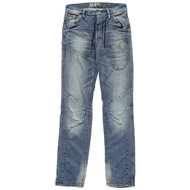 Raw Skiff 5620 3D Tapered Mens Jeans - lt aged