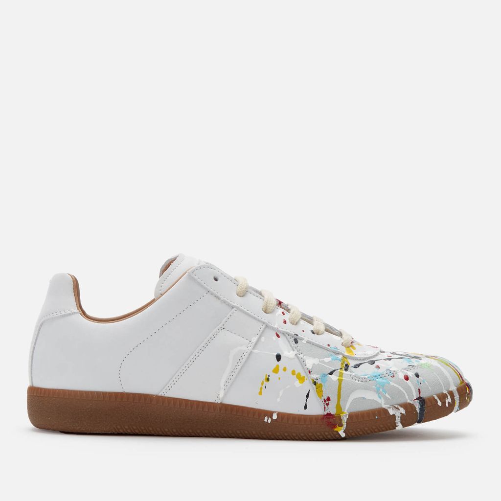 Men's Replica Low Top Trainers - Off White Paint - UK 8