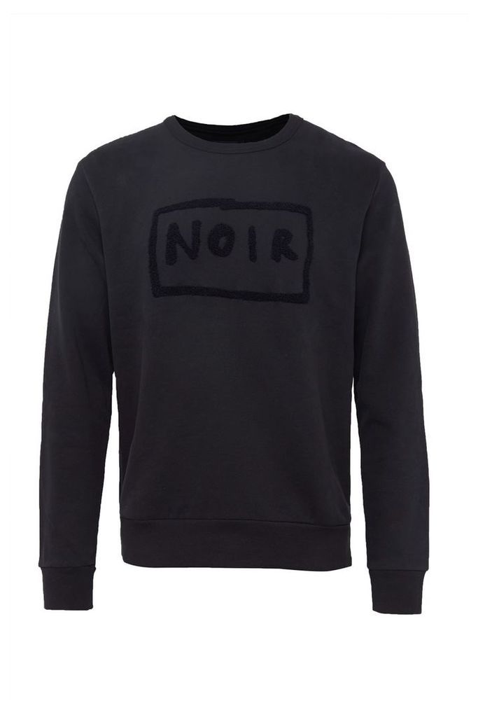 Noir Crew Neck Sweatshirt - stretch limo black