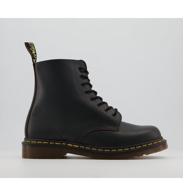 Vintage 1460 8 Eye Boots Black Quilon Leather,Black