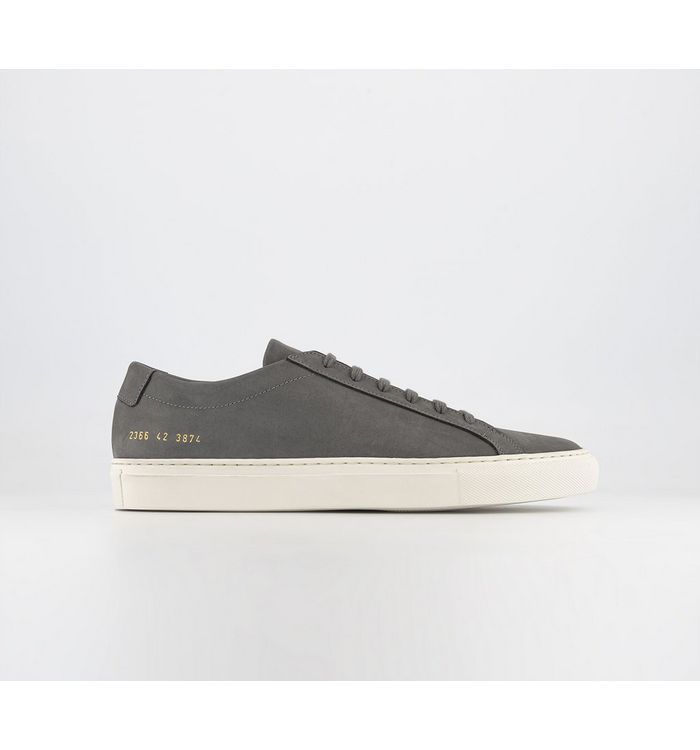 Achilles Low Trainers Warm Grey Leather,Grey,White