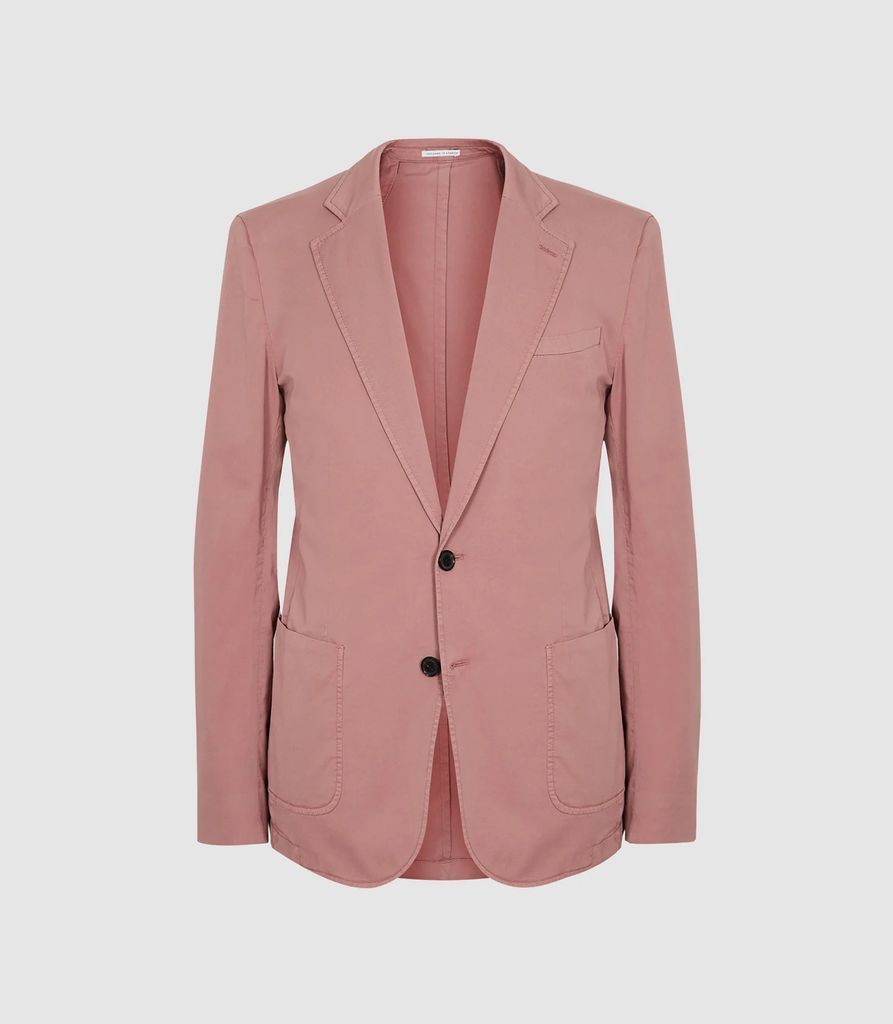 World - Cotton-blend Slim-fit Blazer in Pink, Mens, Size 36