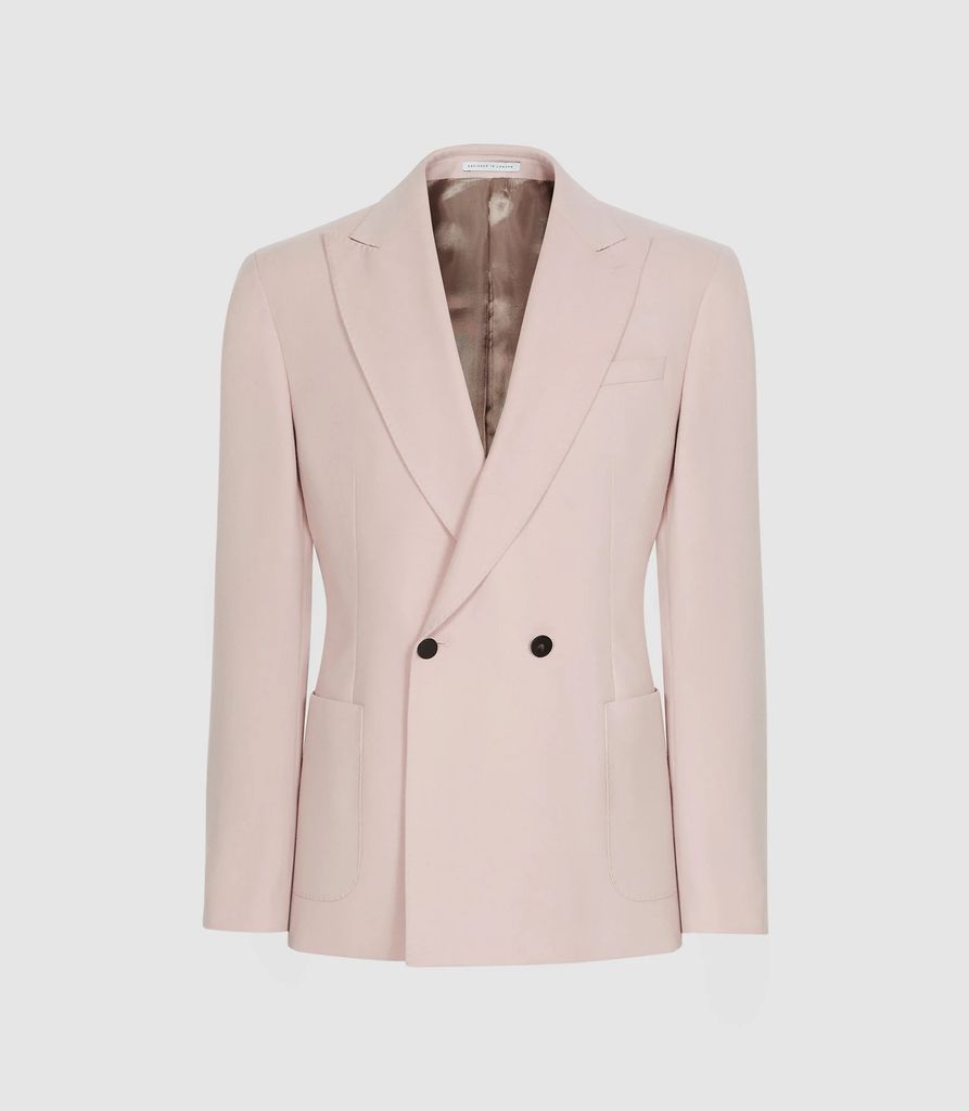 Gavi - Double Breasted Blazer in Soft Pink, Mens, Size 34