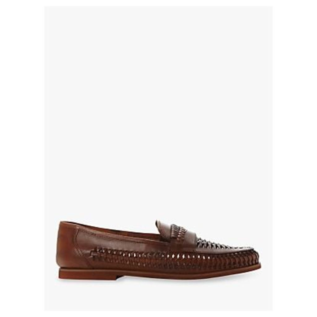 Brighton Rock Woven Leather Loafers, Tan