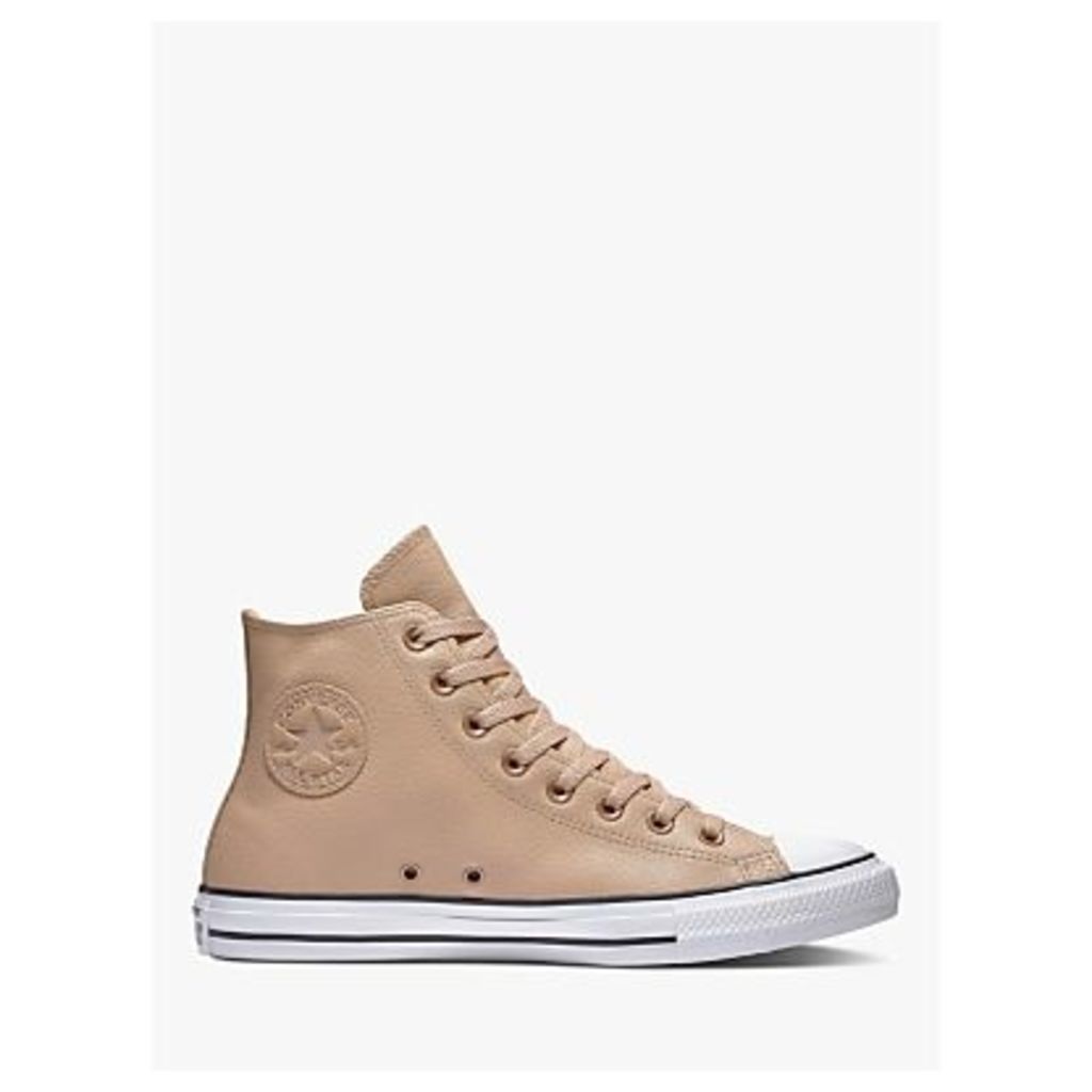 Converse Chuck Taylor All Star Leather High Top Trainers, Champagne Tan/White/Black