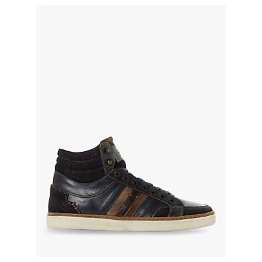 Vernonn High Top Leather Trainers, Navy