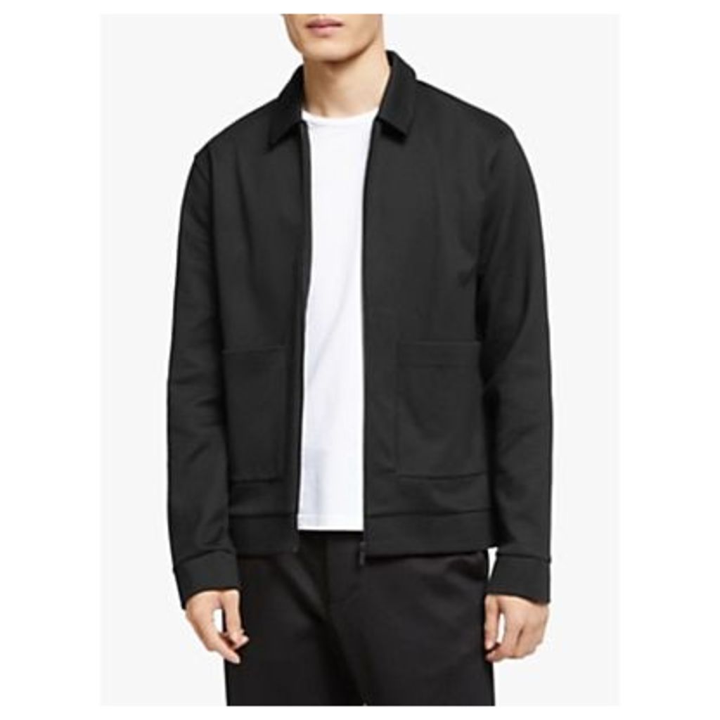 Kin Cotton Twill Jersey Harrington Jacket, Black