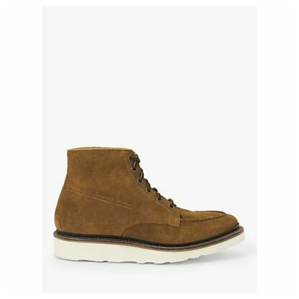 John Lewis & Partners Definitive Suede Welted Service Boots, Tobacco